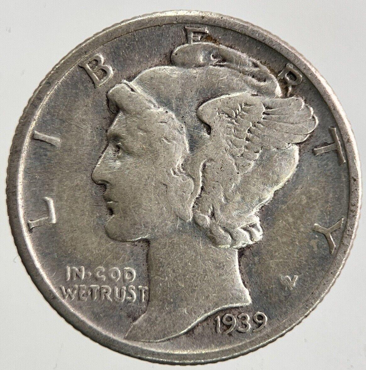 1939 US USA Mercury Dime Silver Coin | Fine Collectable Grade