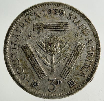 1939 South Africa Threepence Silver Coin | Fine Collectable Grade