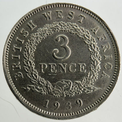 1939 West Africa Threepence 3 Pence Coin | Very High Grade