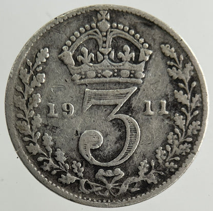 1911 George V Threepence Silver Coin | Collectable Grade