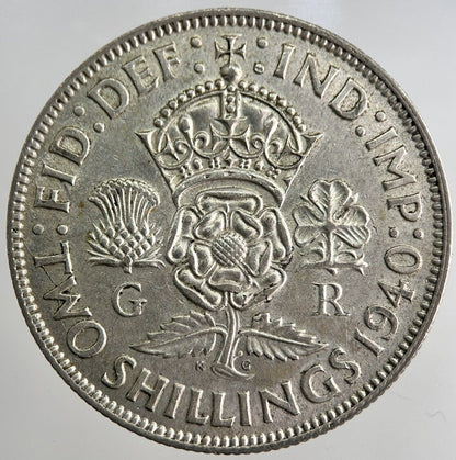 1940 George VI Florin Silver Coin | Very High Grade | a8180
