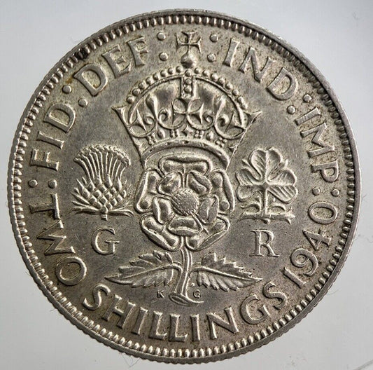 1940 George VI Florin Silver Coin | Fine Collectable Grade | a7839
