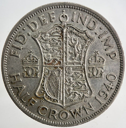 1940 George VI Half-Crown Silver Coin | Fine Collectable Grade