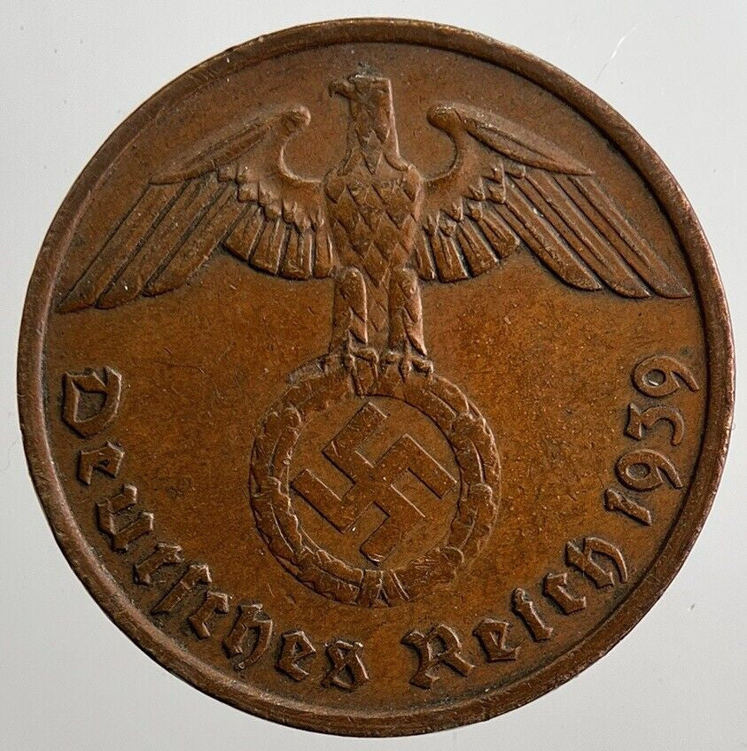 1939-G Germany Nazi 2 Pfennig Coin | Fine Collectable Grade | a418