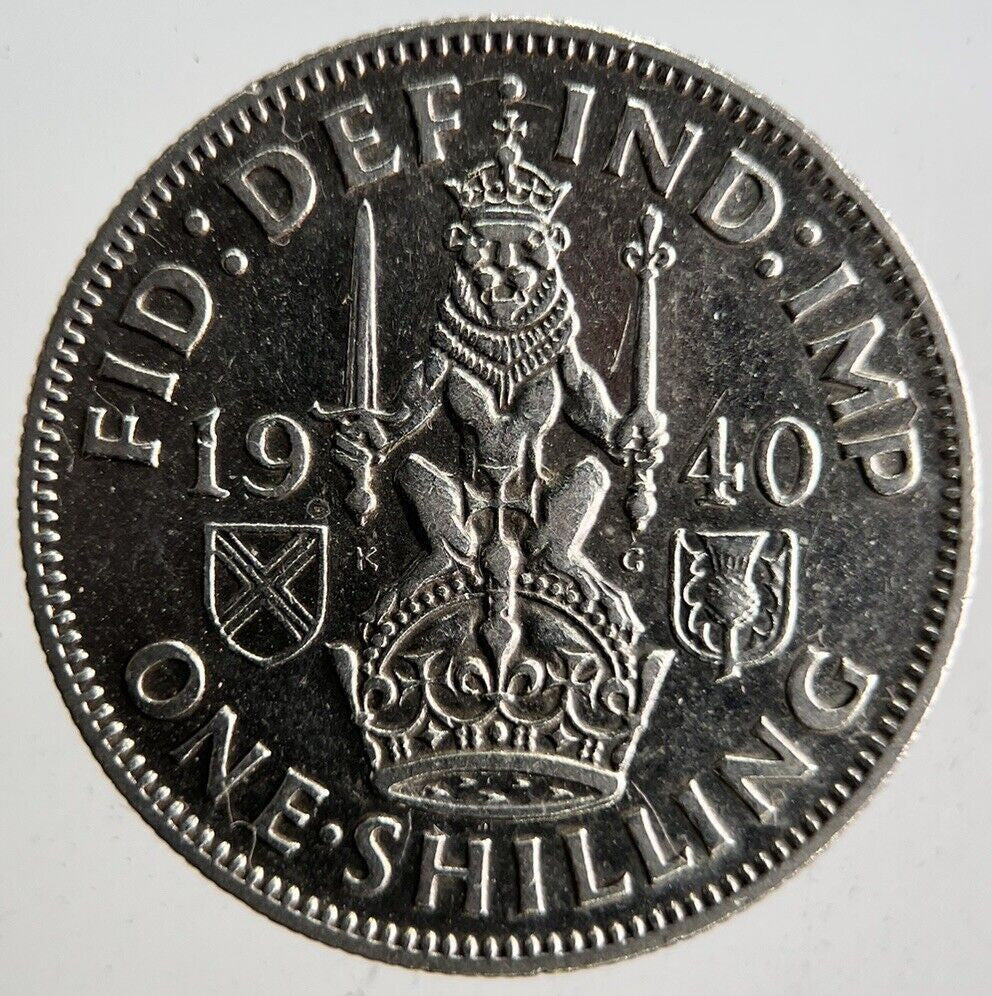 1940 British Silver Shilling Coin | Fine Collectable Grade | a4184
