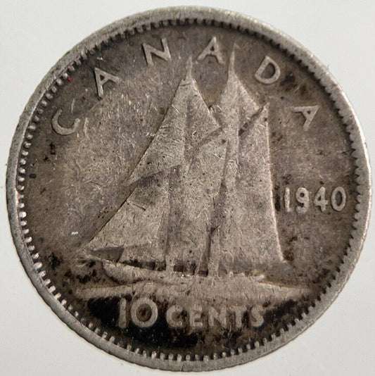 1940 Canada 10 Cents Silver Coin | Collectable Grade | a7642