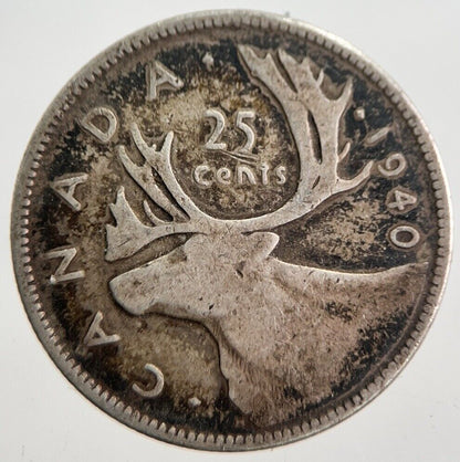 1940 Canada 25 Cents Silver Coin | Collectable Grade | a7636