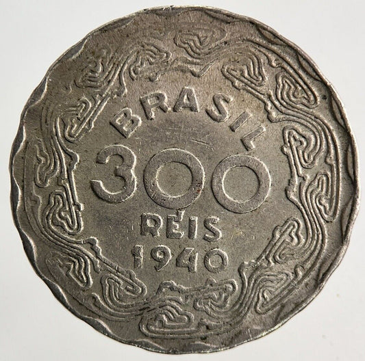 1940 Brazil 300 Reis Coin | Very High Grade