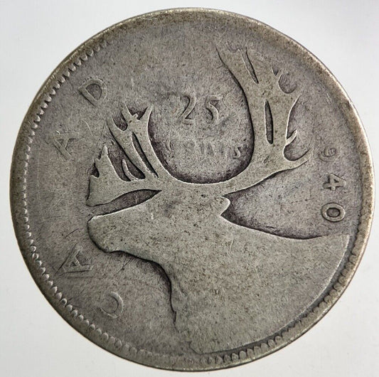 1940 Canada 25 Cents Silver Coin | Fair Grade