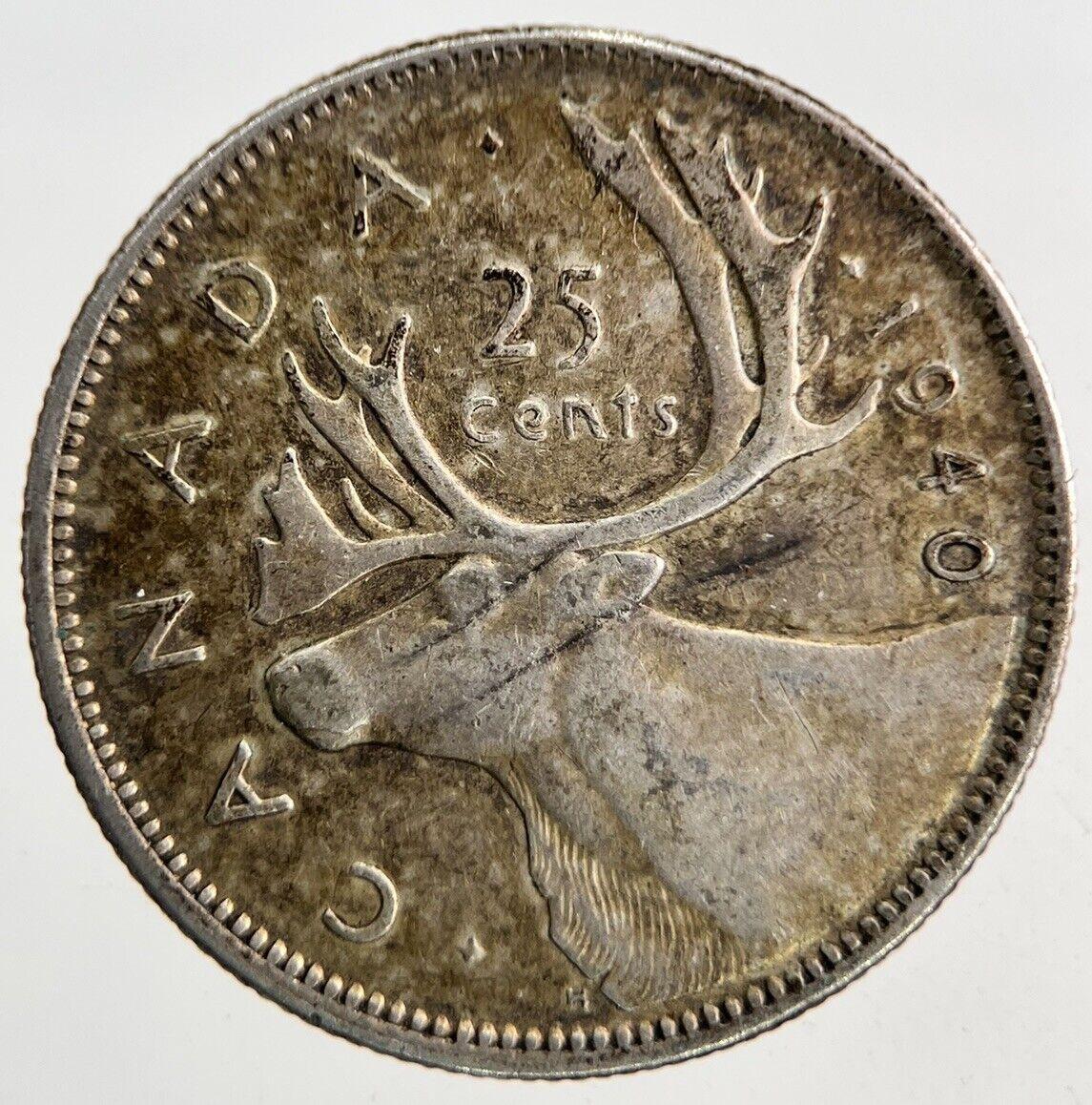 1940 Canada 25 Cents Silver Coin | Fine Collectable Grade