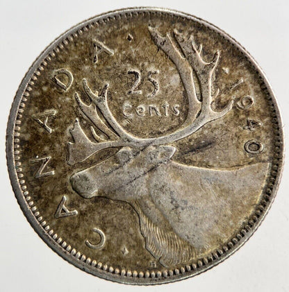 1940 Canada 25 Cents Silver Coin | Fine Collectable Grade