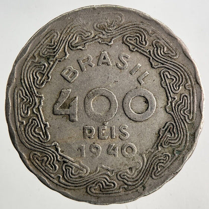 1940 Brazil 100 Reis Coin | Fine Collectable Grade