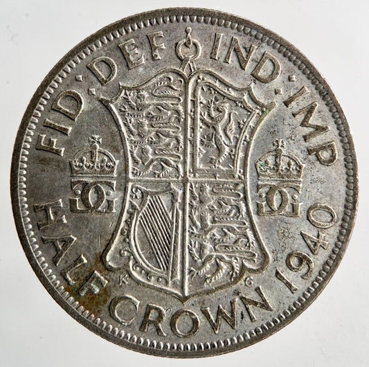 1940 George VI Half-Crown Silver Coin | Fine Collectable Grade