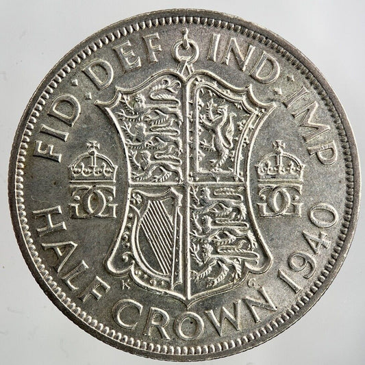 1940 George VI Half-Crown Silver Coin | Fine Collectable Grade