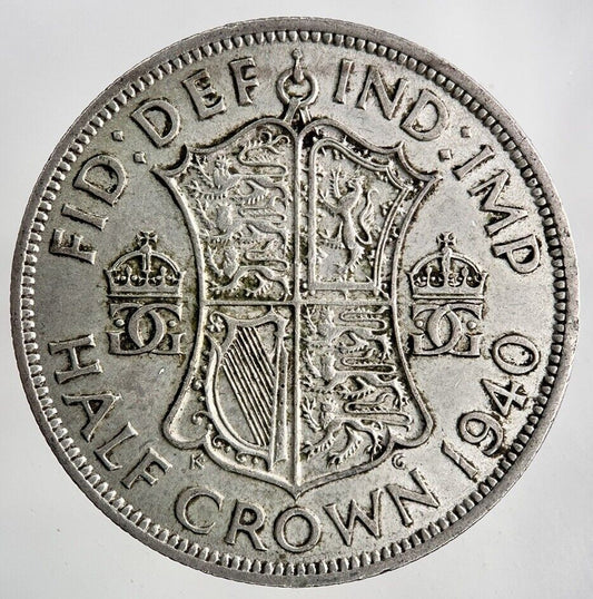 1940 George VI Half-Crown Silver Coin | Fine Collectable Grade