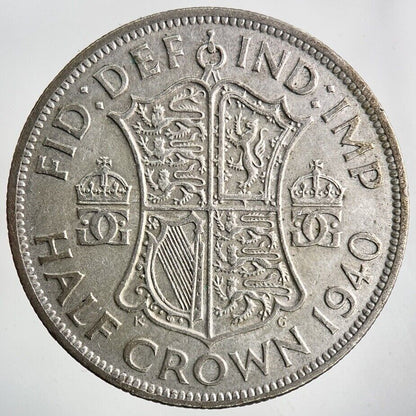 1940 George VI Half-Crown Silver Coin | Fine Collectable Grade