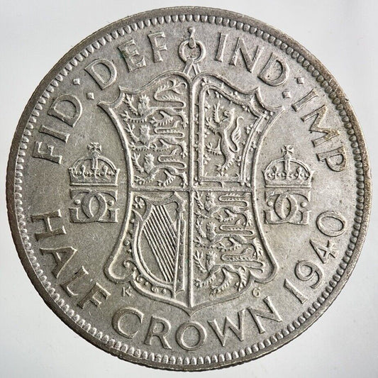 1940 George VI Half-Crown Silver Coin | Fine Collectable Grade