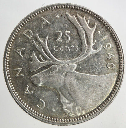 1940 Canada 25 Cents Silver Coin | Very High Grade