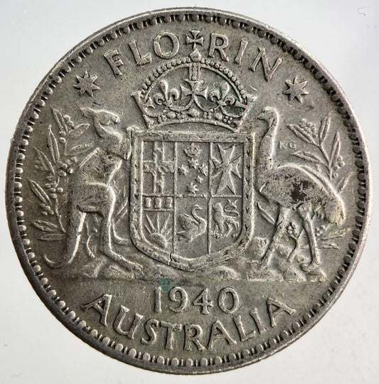 1940 Australia Florin Silver Coin | Fine Collectable Grade