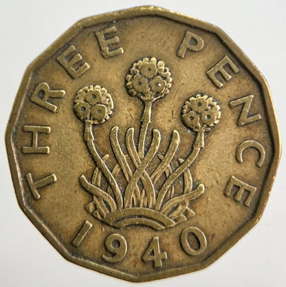 1940 George VI Brass Threepence Coin | Fine Collectable Grade | a4687