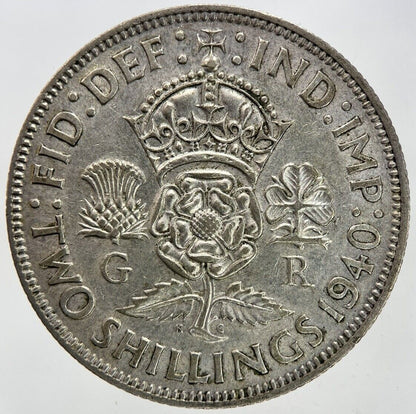 1940 George VI Florin Silver Coin | Very High Grade
