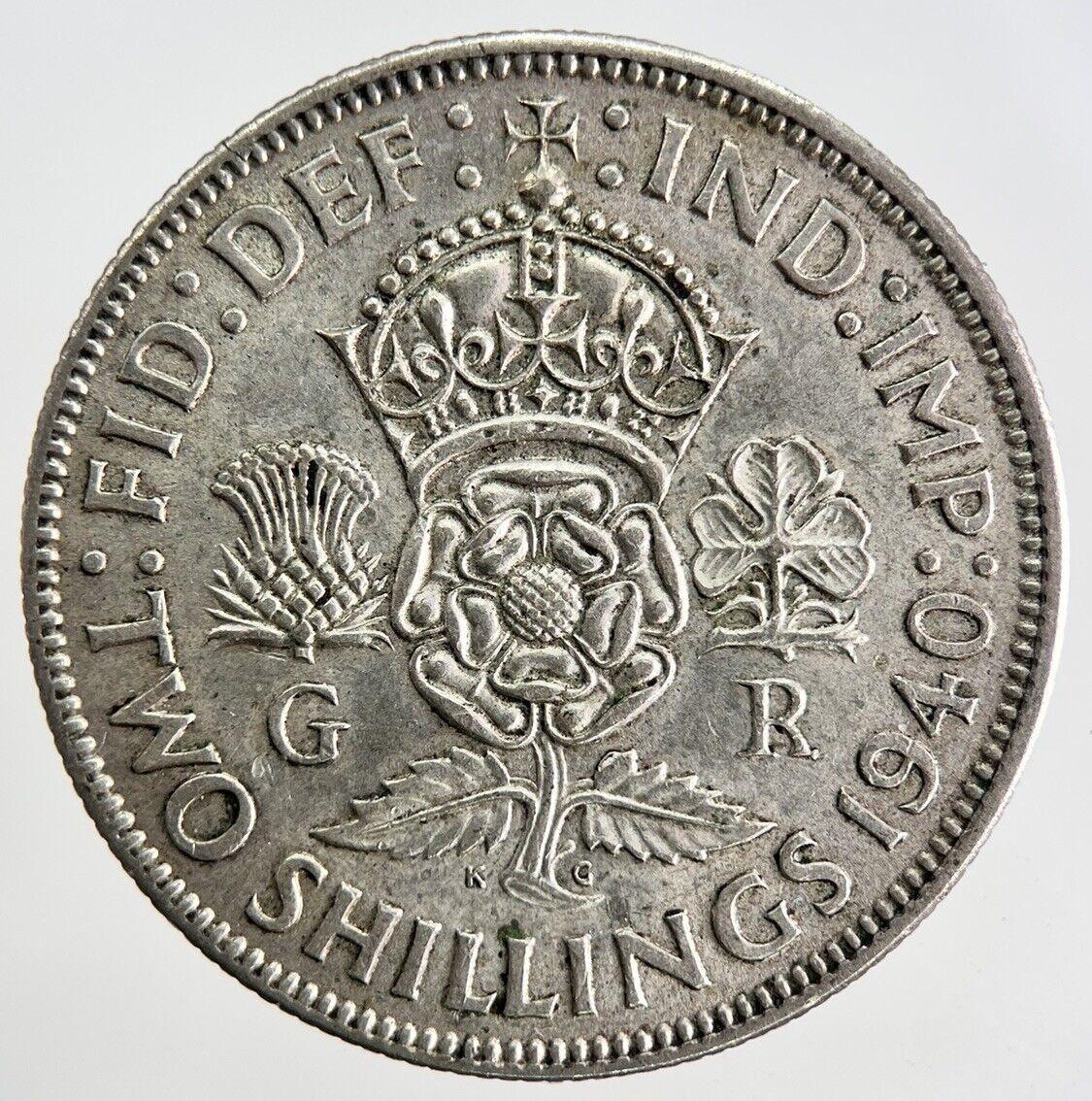 1940 George VI Florin Silver Coin | Very High Grade