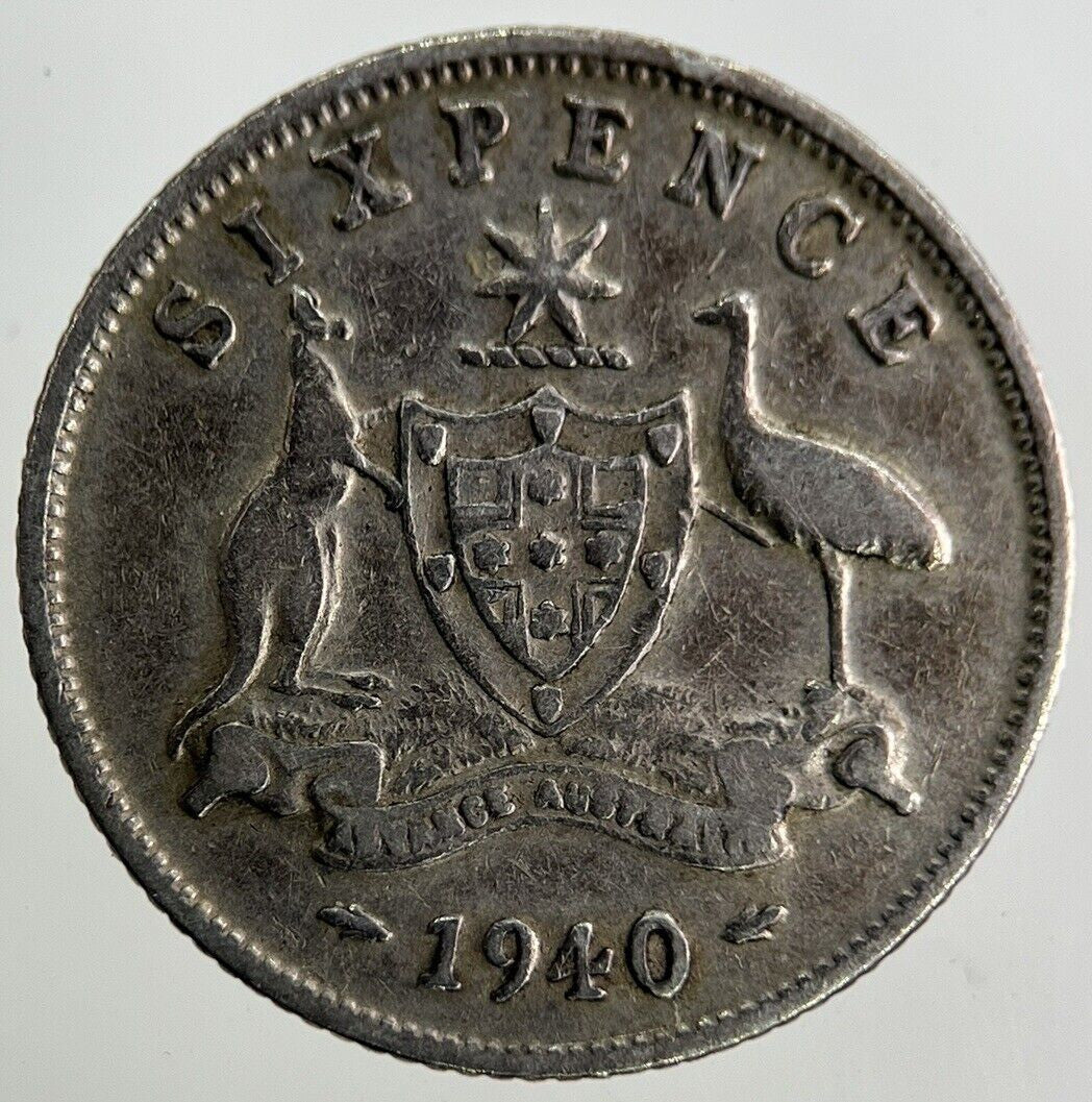 1940 Australia Sixpence Silver Coin | Fine Collectable Grade