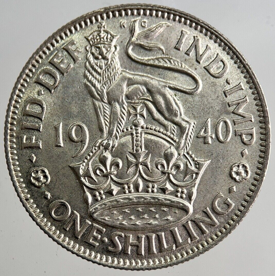 1940 George VI One Shilling Silver Coin | Very High Grade | a8167