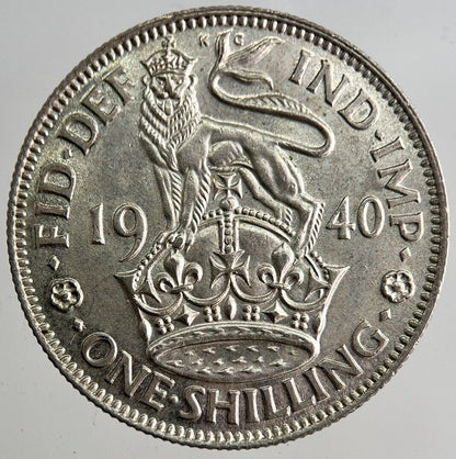 1940 George VI One Shilling Silver Coin | Very High Grade | a8167