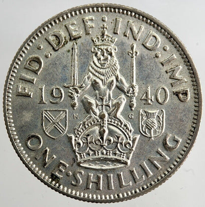 1940 George VI One Shilling Silver Coin | Very High Grade | a8166