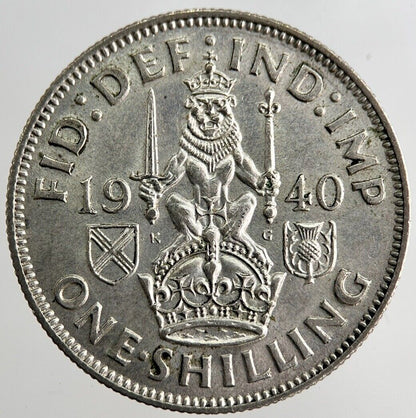 1940 George VI One Shilling Silver Coin | Very High Grade | a8169