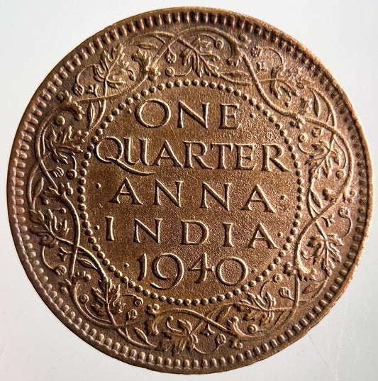 1940 India Quarter 1/4 Anna Coin | Very High Grade | a4122