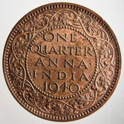 1940 India Quarter 1/4 Anna Coin | Very High Grade | a4128