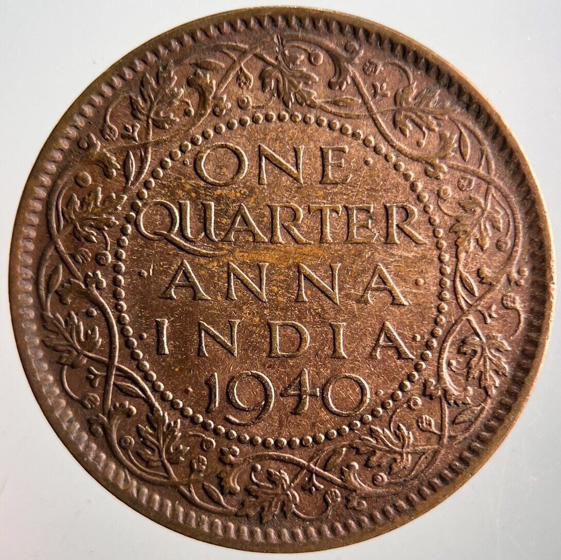 1940 India Quarter 1/4 Anna Coin | Very High Grade | a4123