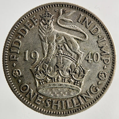 1940 George VI Shilling Silver Coin | Fine Collectable Grade
