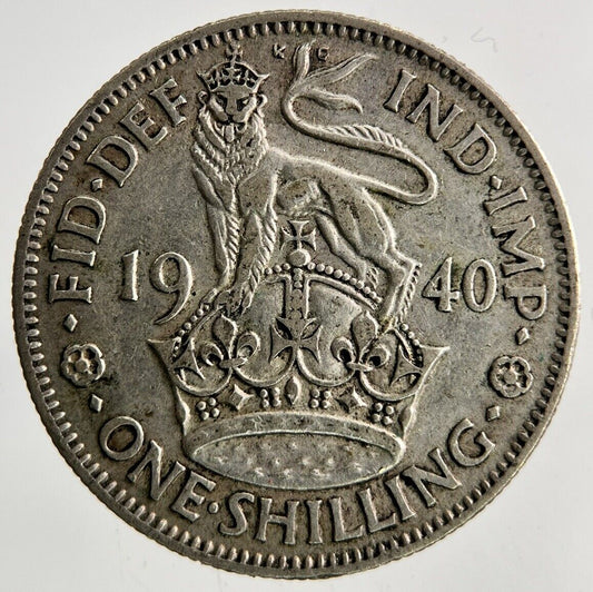 1940 George VI Shilling Silver Coin | Fine Collectable Grade