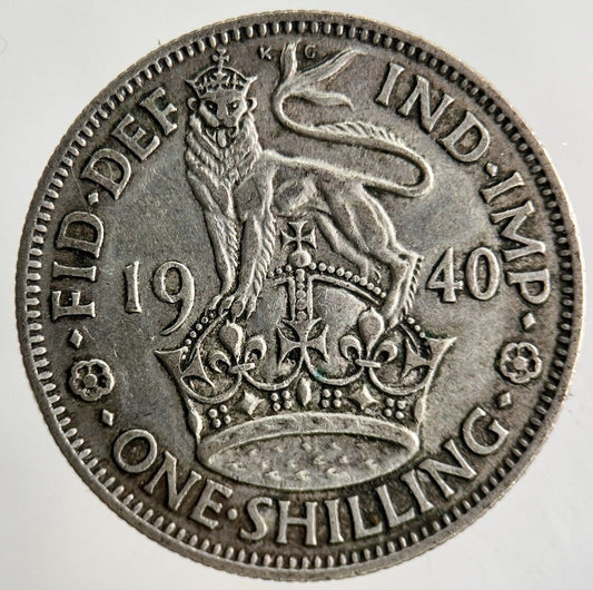 1940 George VI Shilling Silver Coin | Fine Collectable Grade