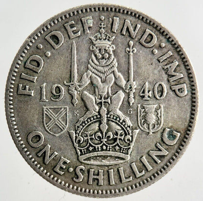 1940 George VI Shilling Silver Coin | Fine Collectable Grade