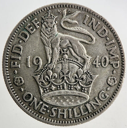 1940 George VI One Shilling Silver Coin | Fine Collectable Grade