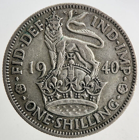 1940 George VI One Shilling Silver Coin | Fine Collectable Grade