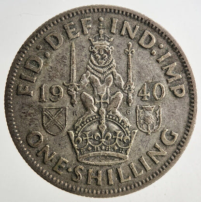 1940 George VI One Shilling Silver Coin | Fine Collectable Grade