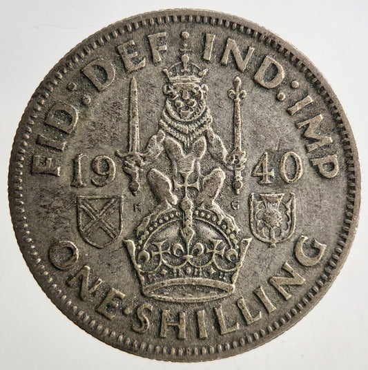 1940 George VI One Shilling Silver Coin | Fine Collectable Grade