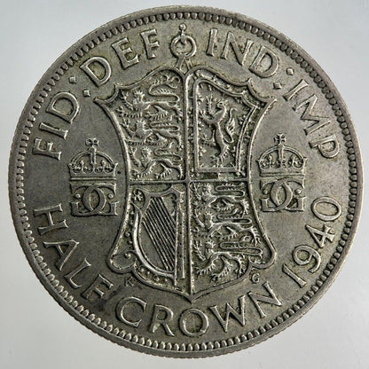 1940 George VI Half-Crown Silver Coin | Fine Collectable Grade