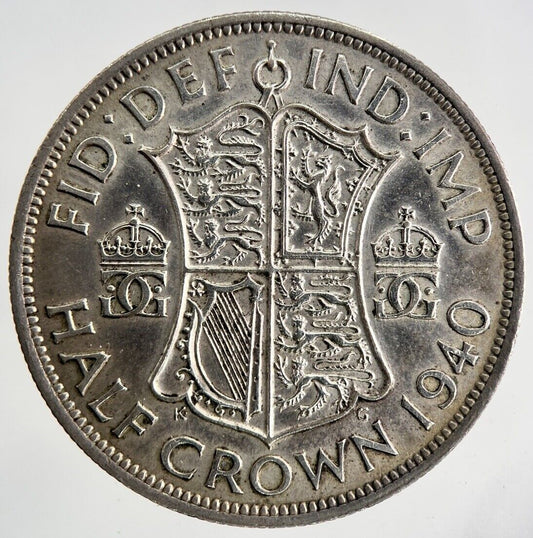 1940 George VI Half-Crown Silver Coin | Very High Grade