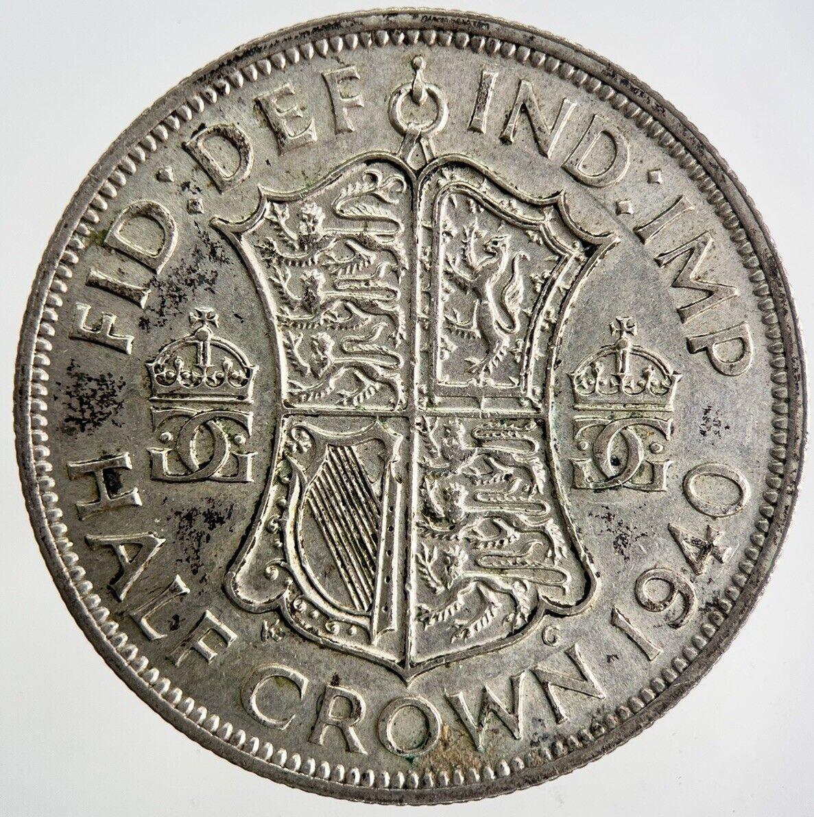 1940 George VI Half-Crown Silver Coin | Very High Grade