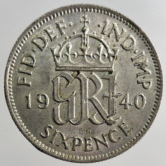 1940 George VI Sixpence Silver Coin | Very High Grade | a8153