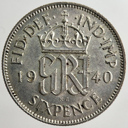 1940 George VI Sixpence Silver Coin | Very High Grade | a8151