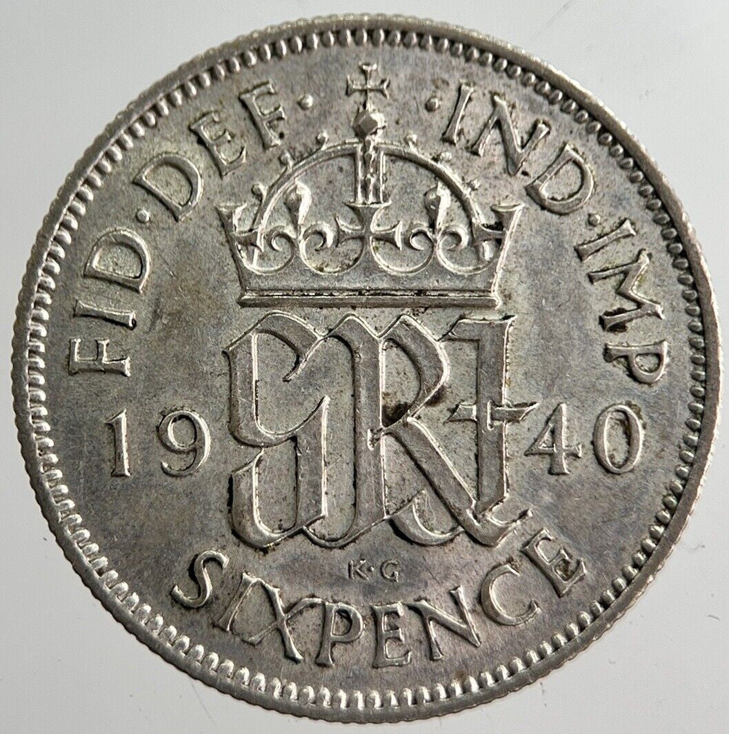 1940 George VI Sixpence Silver Coin | Very High Grade | a8264