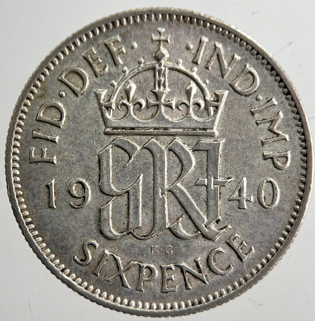1940 George VI Sixpence Silver Coin | Very High Grade | a8266