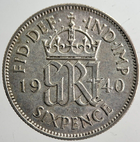 1940 George VI Sixpence Silver Coin | Very High Grade | a8266